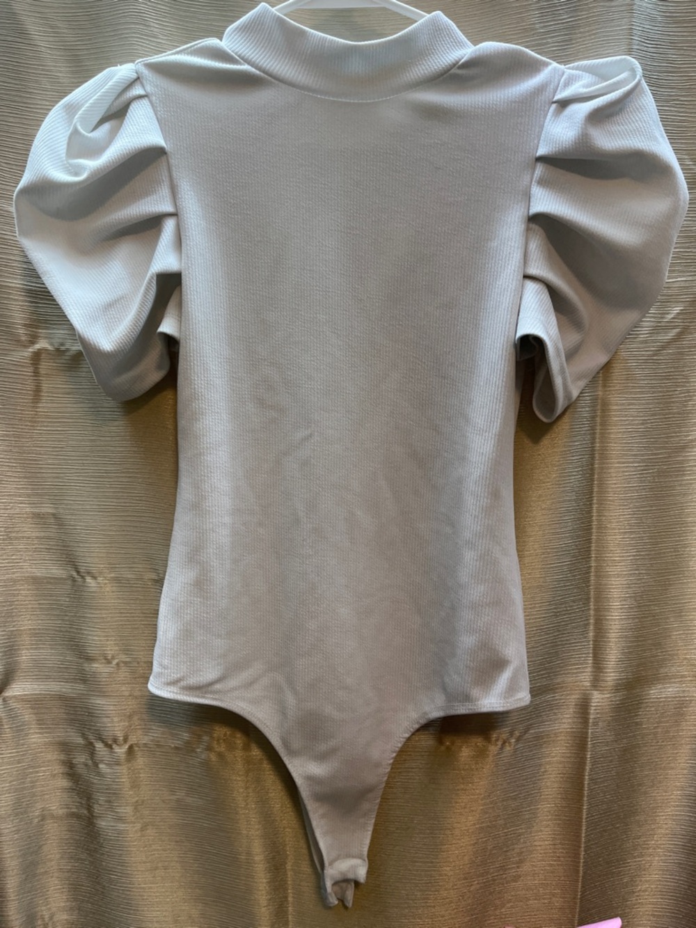 Puff Sleeve Mock Neck Bodysuit - White
